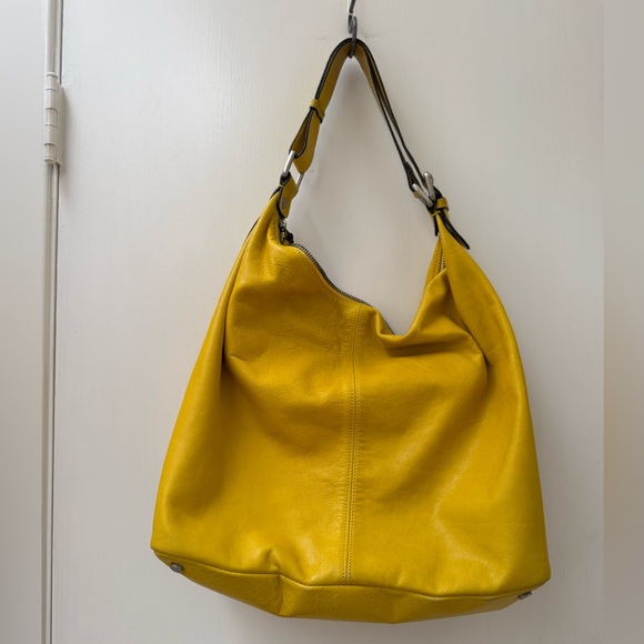 Abro Yellow Real Leather Hobo Bag - Picture 2 of 9